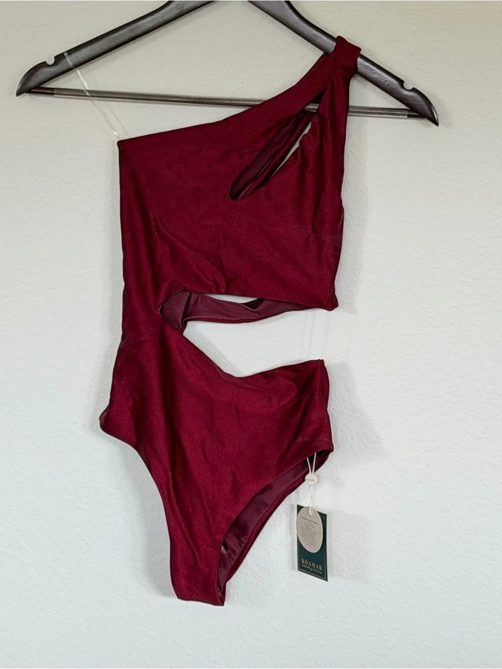 Etro Asymmetric Cutout One-Piece Swimsuit in Wine Red